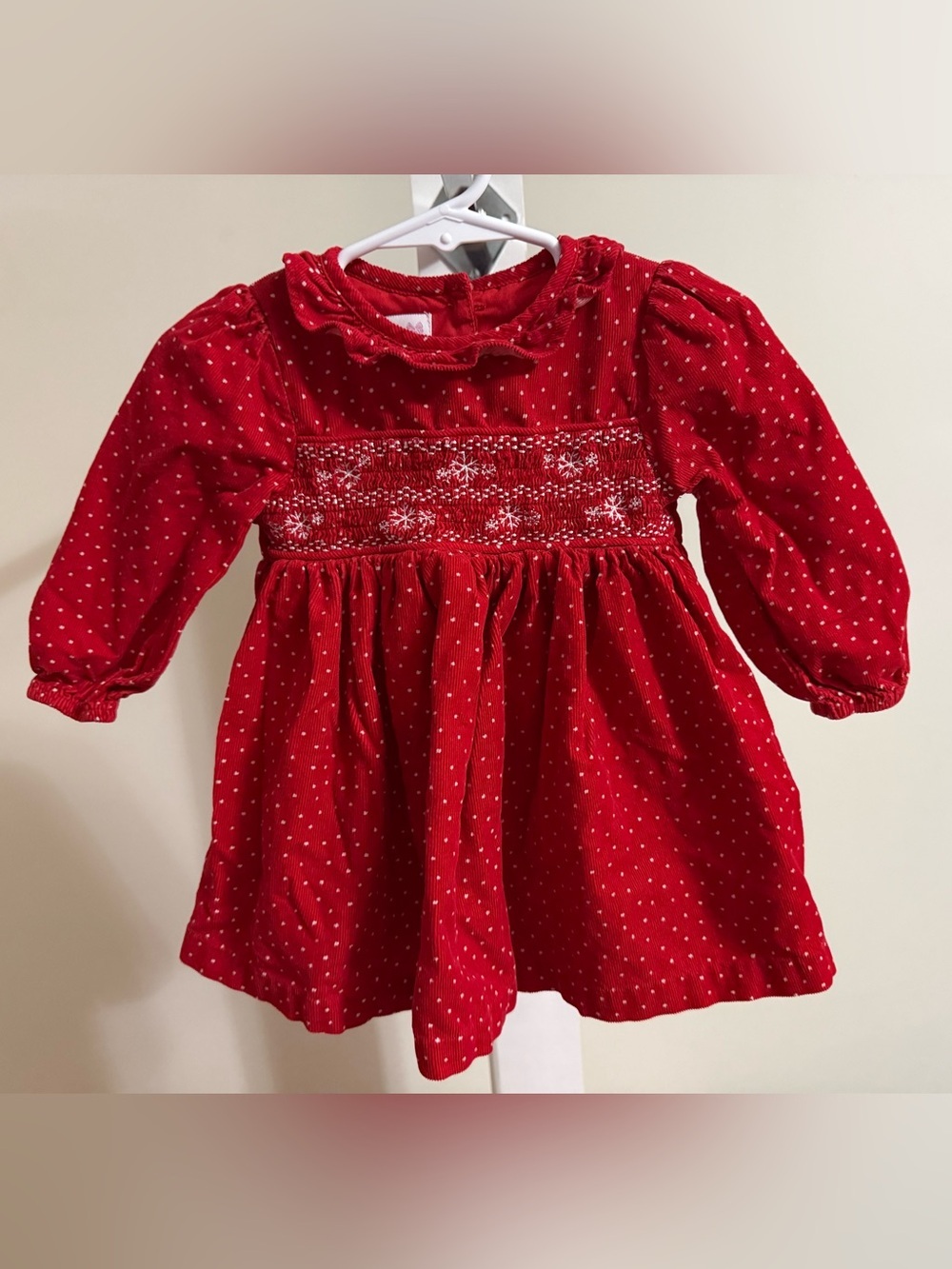 Bonnie Baby Smocked Snowflake Dress